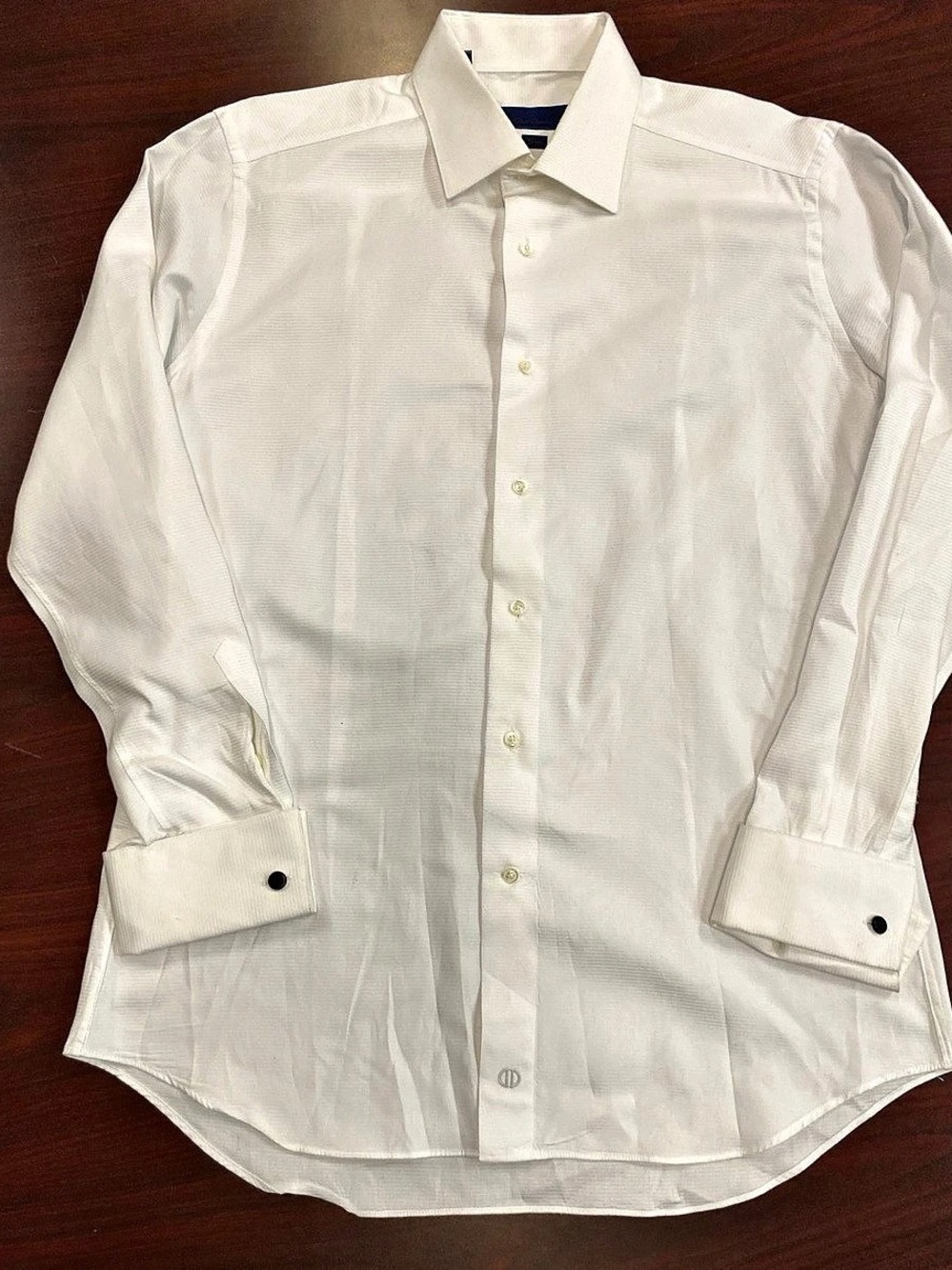 DAVID DONAHUE MEN LUXURY COTTON SLIM-FIT FRENCH CUFF DRESS SHIRT 17 34/35 $165